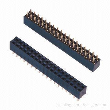 Straight Angle 2.54mm Female Headers, 5.0mm Dual-row Height